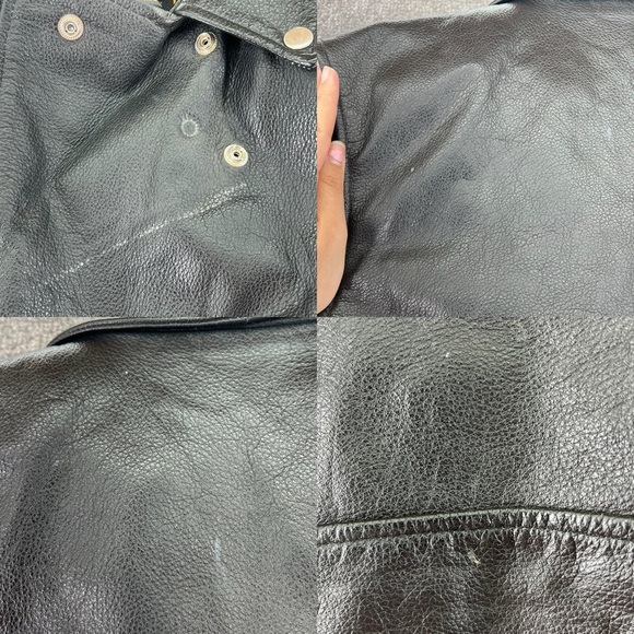 Milwaukee Long Sleeve Zip Motorcycle Jacket Black Leather Men XL Zip Out Liner - Picture 10 of 15
